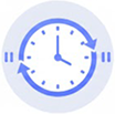 Icon of a clock with circular arrows