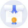 Icon of a certificate with ribbon and seal